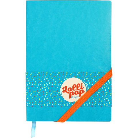 Блокнот деловой Lollipop А5 96 л. чистый, обл. искусственная кожа, голубой, BM.295003-14