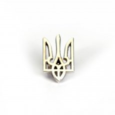 Значок "Тризуб" контурний, сріблястий, 20 мм, арт.009, 0092