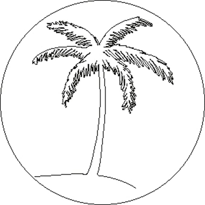 Кругла латунна печатка d24 мм "Пальма" з дерев’яною ручкою, 40901T