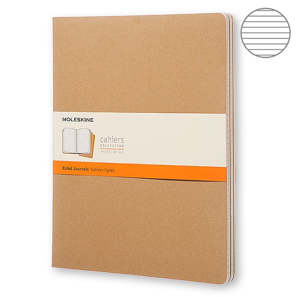 Записник Беж лінійка, Moleskine Cahier XXL, QP431