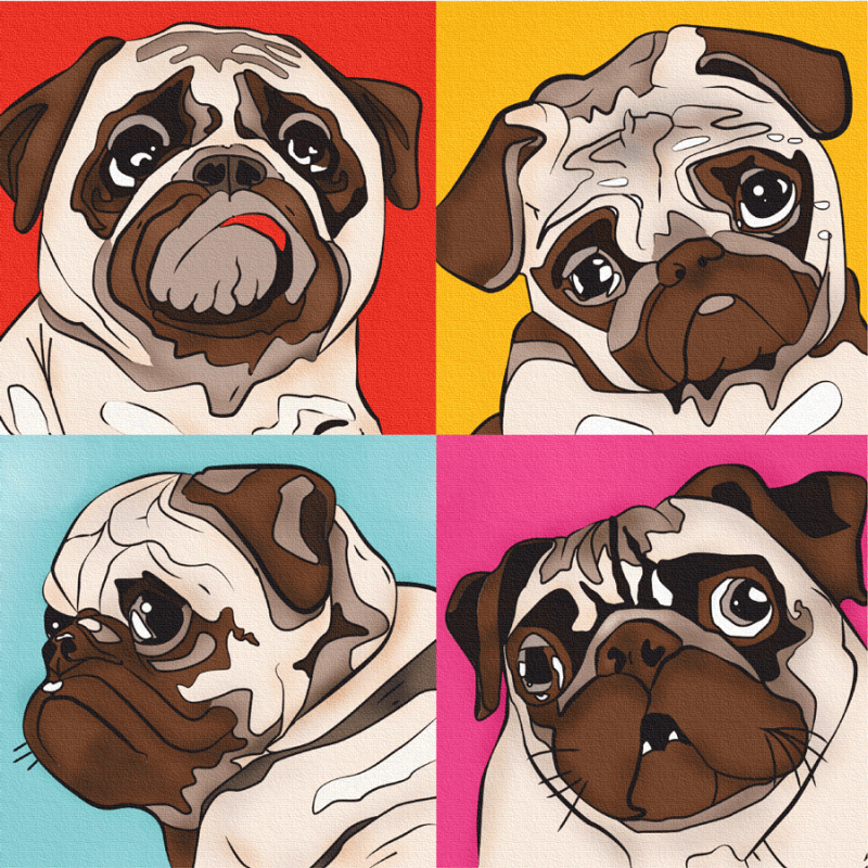 Полотно на картоні з контуром "Pop Art Рug" 30*30, бавовна, акрил, Rosa Start