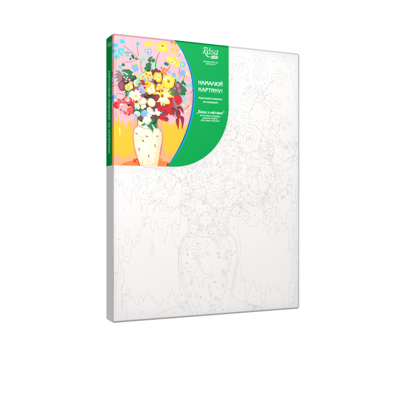 Outlet Набор, техника акриловый живопись по контурам, картина "Ваза с цветами", Rosa Start