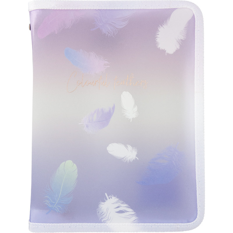 Папка об`ємна на блискавці, А5+, Colourful Feather 03, 1808-93-A