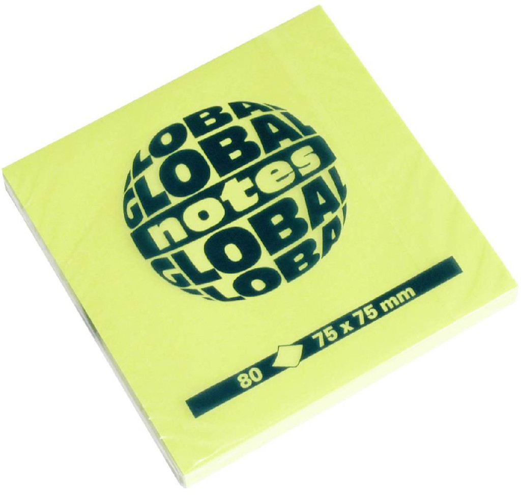 Бумага с липким слоем GN 75*75*80 neon green (зелен.), 68.125