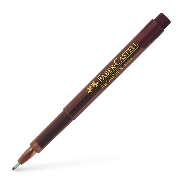 Ручка капілярна 0,8 мм Broadpen 1554 коричневий, 155477 Faber-Castell ***