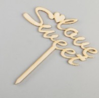 Заготовка деревянная Верхушка для торта "sweet love", ВТ20