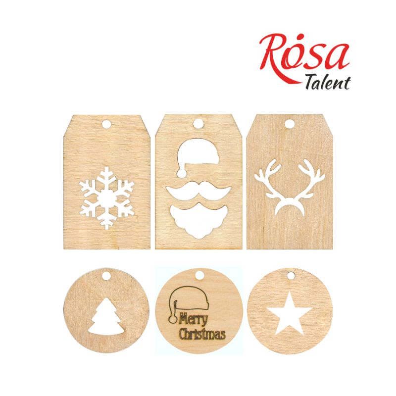 Заготівля Теги новорічні, фанера, 1шт, Rosa Talent (6)