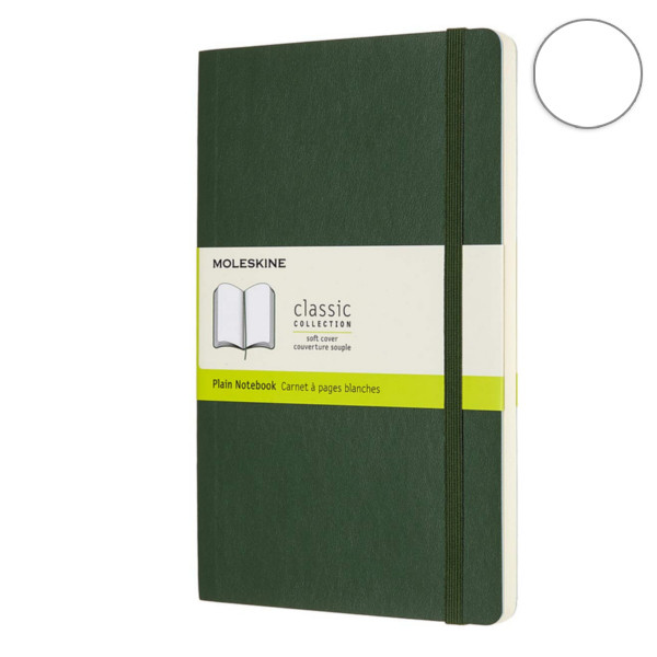 Записник Миртовий Зелений м’який середній нелінован, Moleskine Classic, QP618K15