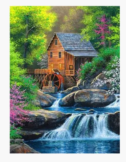 Картина по номерам 40*50 см "Водяная мельница", RA3643