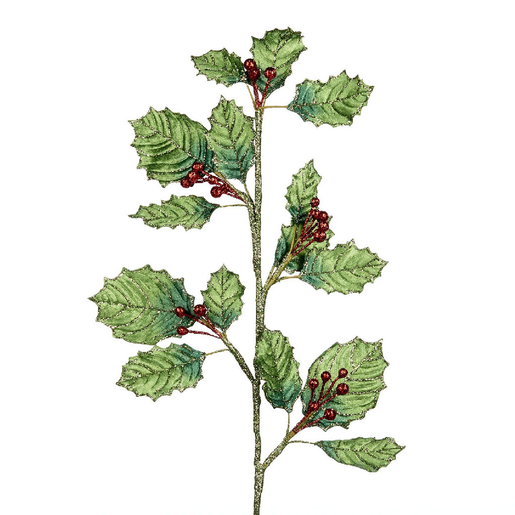 Декор новорічний Гілочка остролиста з ягодами 63,5 см, червоно-зелена, KC BR 17-817463 GOODWILL