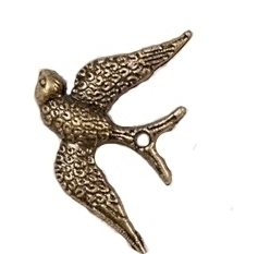 Набір металевих підвісок Пташка 24*19мм, 10шт