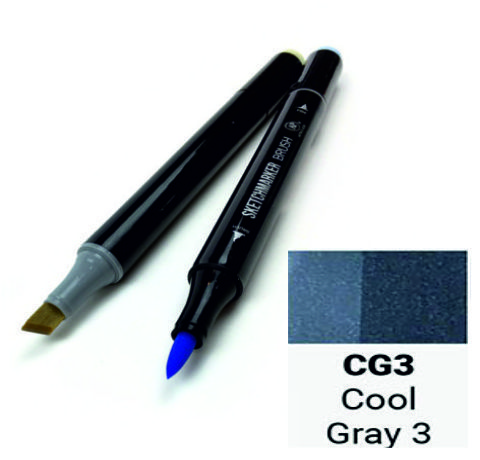 Маркер двухсторонний SKETCHMARKER Brush Прохладный серый 3, SMB-CG3 3