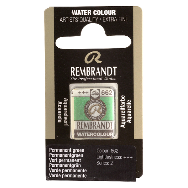 Краска акварельная Rembrandt 662 Пермь. зеленый, кювета, Royal Talens