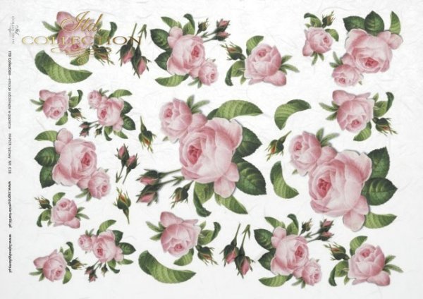 Карта декупажна 21*29,7 см, Рожеві троянди, 25 г/м², R 038