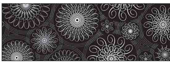 Картон дизайнерский цветной "Чорно-белый" 220г 21*30 см Спиральные орнаменты на черном фоне UR 60364618R