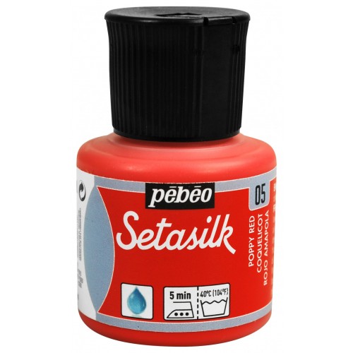 Краска по шёлку Setasilk 45 мл, красный мак, 181-005 Pebeo