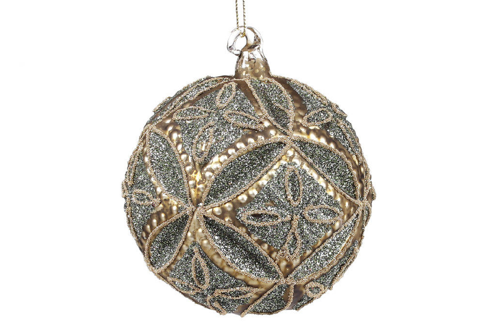 Шар елочный 10 см, старинное золото, 118-748