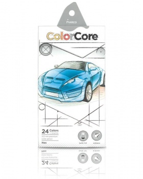 Олівці 24 кол. ColorCore шестигранні, 3100-24CB, Marco 4