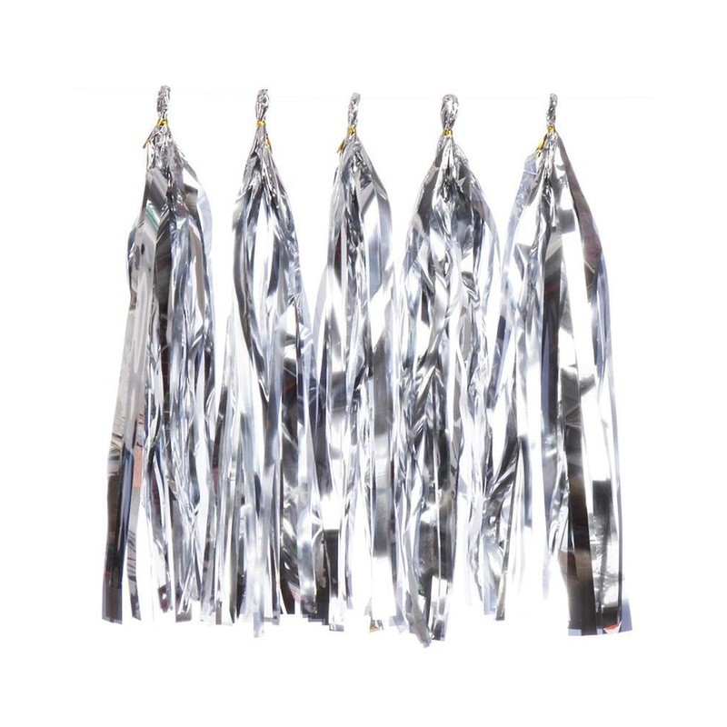 Декорация Гирлянда Тассел серебряная, 215616