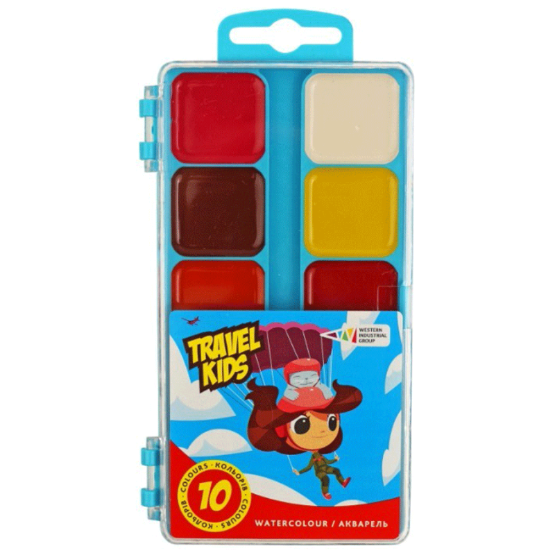Акварель "Travel kids" 10 кол., п/у, б/пензлика, 312044/TK Гамма-Н