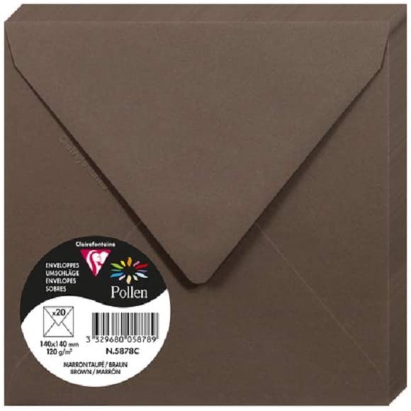 Конверт декоративний Pollen 140*140 мм (120 г), Taupe brown/Сіро-коричневий, 5878C 