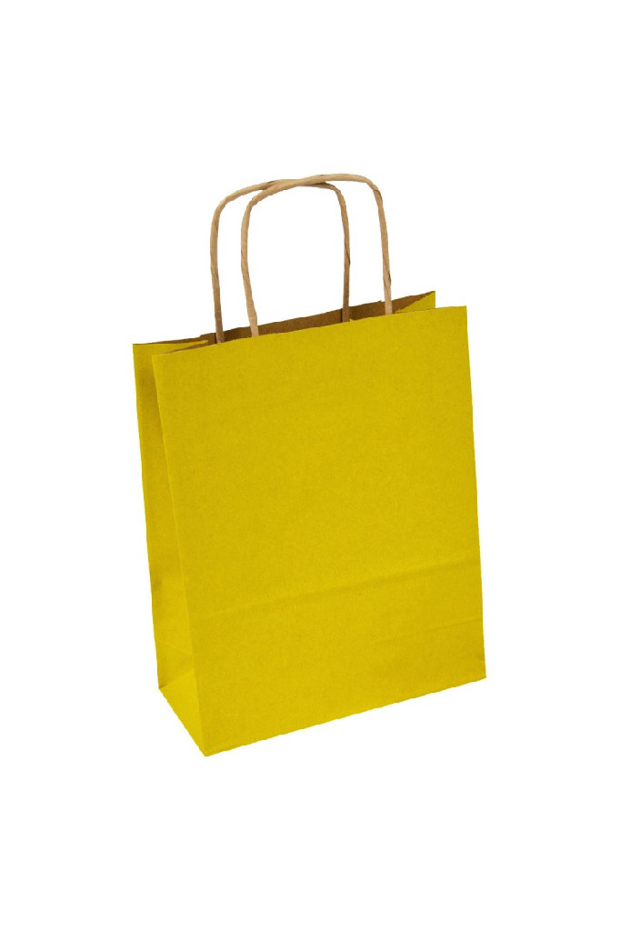 Крафт пакет з ручкою "Ecobag" 240*100*320, 90 г, жовтий, Е1001309