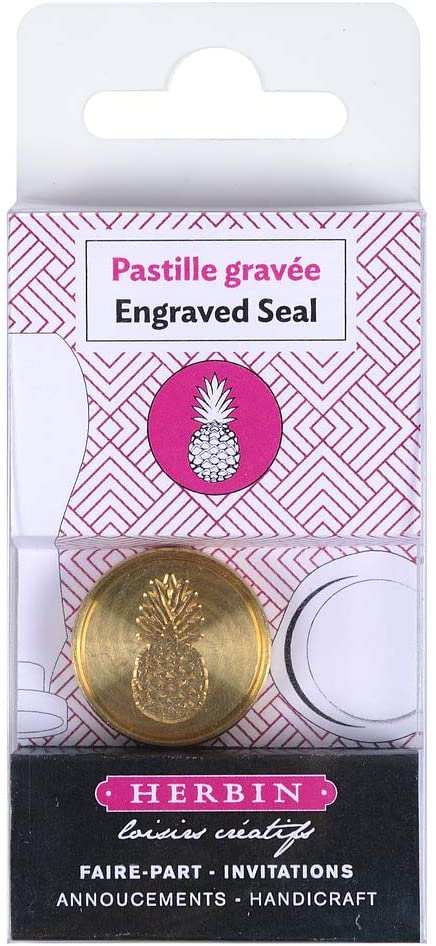 Кругла латунна печатка d24 мм "Ананас", 40487T