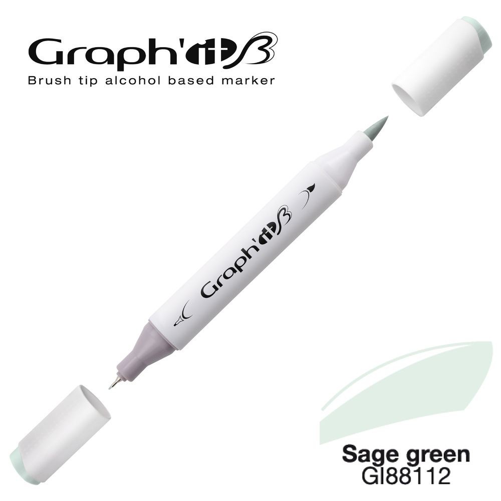 Маркер двосторонній Brushmarker, Зелена шавлія (8112), GI88112 Graph`it