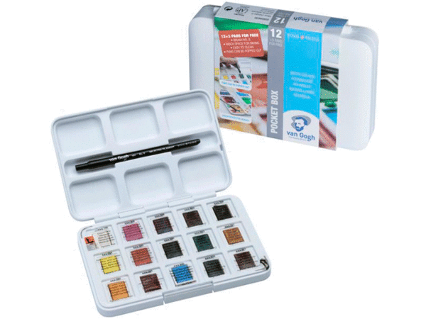 Набір акварельних фарб Van Gogh Pocket box, 12 кювет+3 Безкоштовно, Royal Talens 5