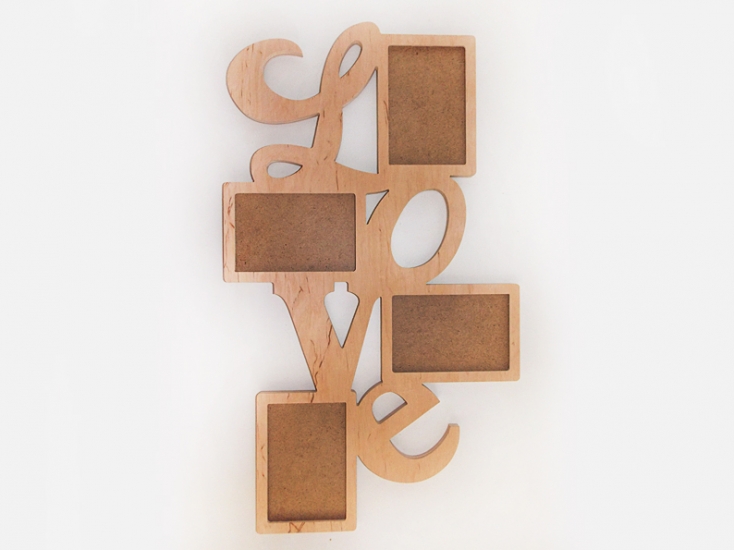 Заготовка деревянная Фоторамка-коллаж "Love", 0451