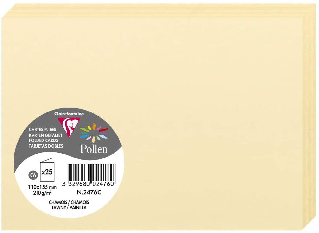 Заготовка д/открыток составная Pollen 110*155 мм/210 г, Tawny/Темно-желтый, 2476C