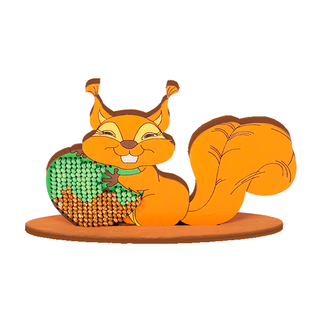 Набор для вышивания бисером по дереву "Белка с орехом", FLK-023