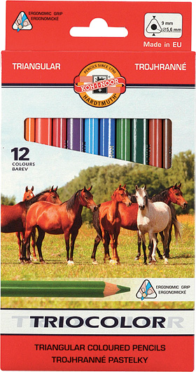 Олівці 12 кол. Triocolor Jumbo "Horses" 3142 КIN