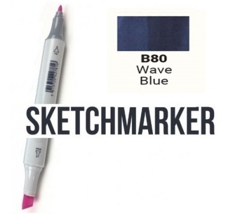 Маркер SKETCHMARKER, 2 пера: долото и тонкое, Wave Blue - Морская волна, SM-B80 3