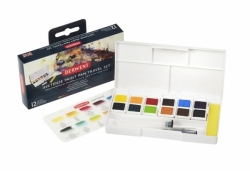 Набір Inktense Paint Pan Travel №1, 12 кольорів+пензель з резервуаром, Derwent, 2302636 4