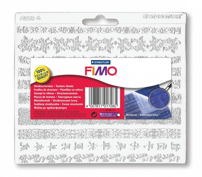 Текстурный лист "Декоративные бордюры" 1 шт, Fimo