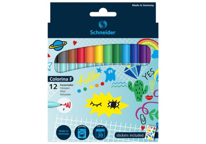 Фломастери 12 кол. Schneider Colorina  F 1 мм, S193091