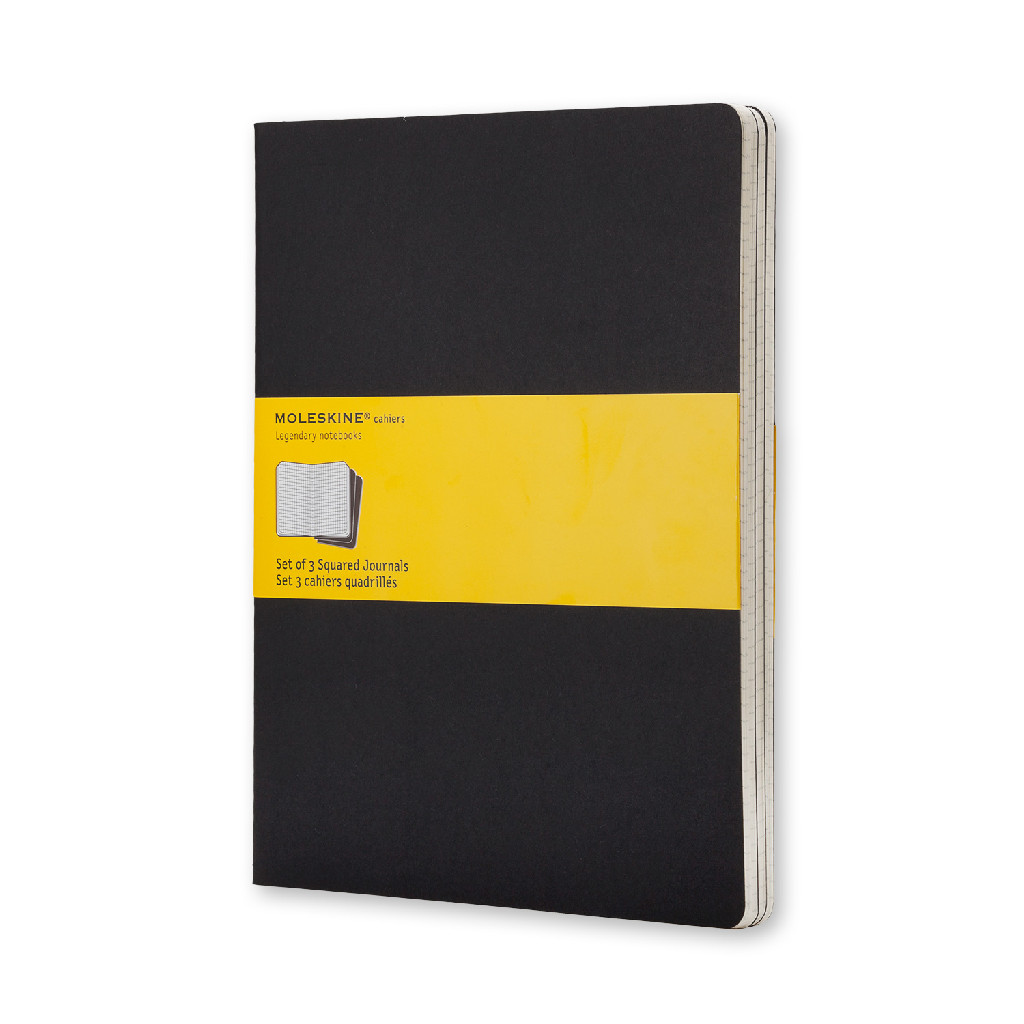 Записник Чорний великий клітина, Moleskine Cahier, QP322VF