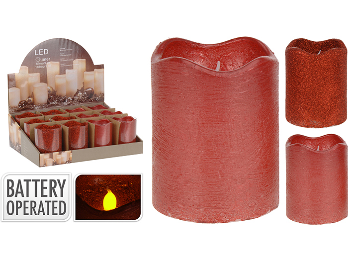 Свічка світлодіодна LED TIMER 70*90 мм, червоний, AAE300120