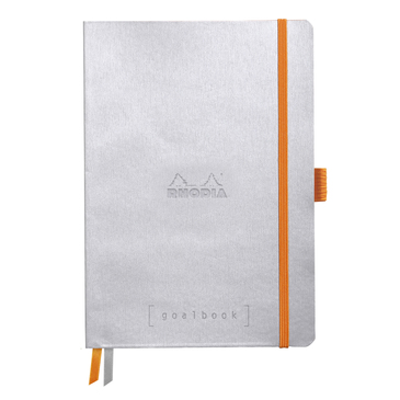 Блокнот А5 124 арк. Goalbook, в крапку, м`яка обкл., на гумці, папір сл.кістка, срібний, 117741C