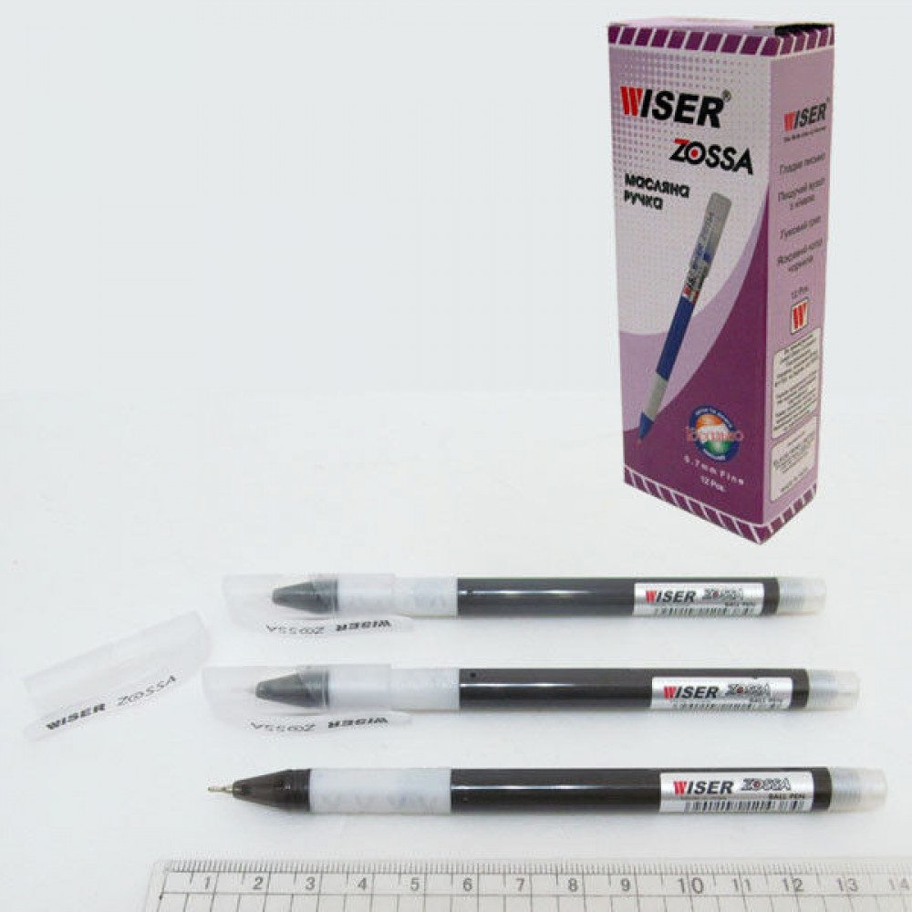 Ручка масляная Wiser "Zossa" 0,7 мм с грипом, чёрная, zossa-bk