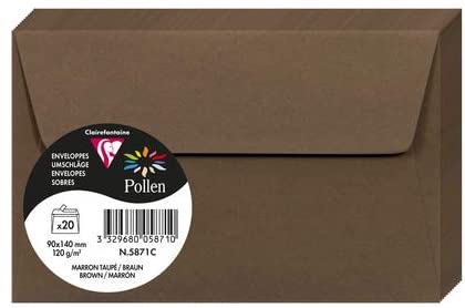 Конверт декоративный Pollen FT30 (90*140 мм)/120 г, Taupe brown/Серо-коричневый, 5871C