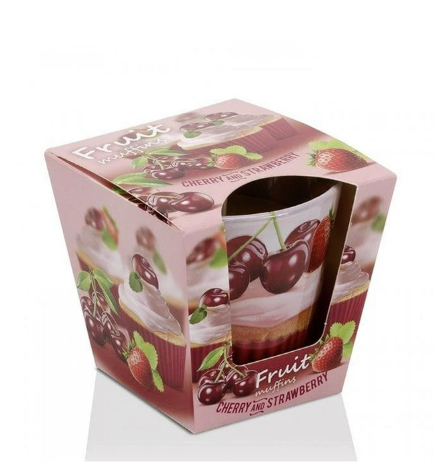 Свеча ароматическая "Fruit Muffins" 8 см (лесные фрукты), 30 часов горения, 45568