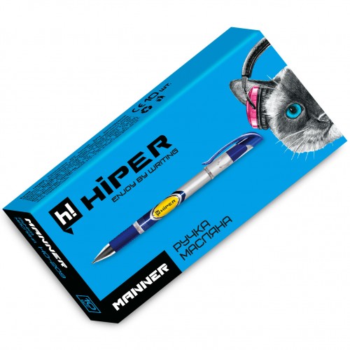 Ручка кулькова Hiper Manner НО-209 синя *** 1