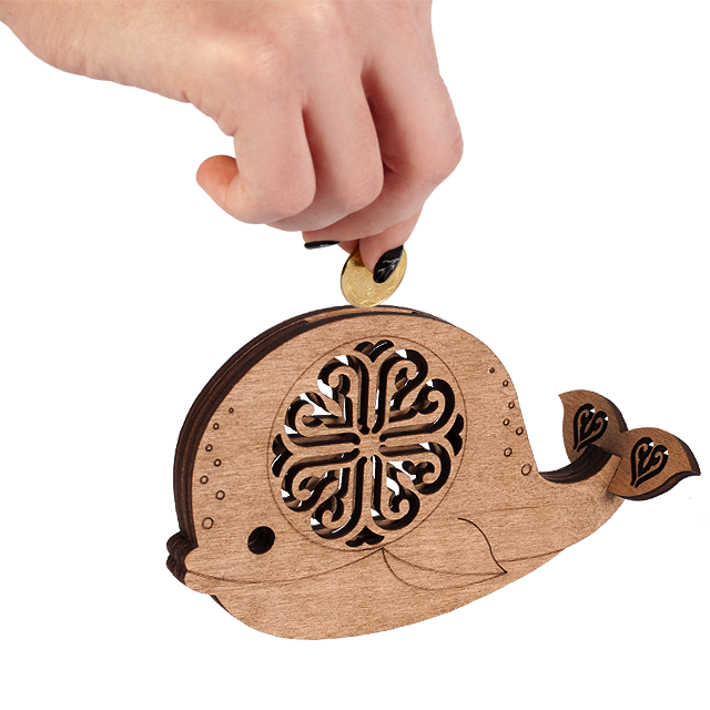 Заготовка-копилка для декорирования "Кит" 12*8 см, FLC-016 (3D)