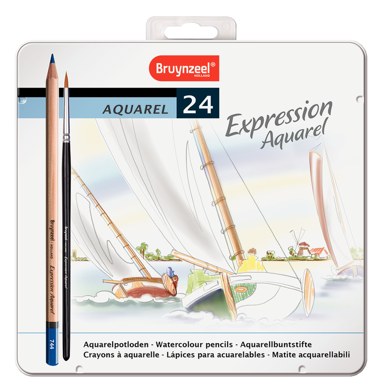 Набор акварельных карандашей Expression, 24 шт, мет. коробка, 60313024 Bruynzeel