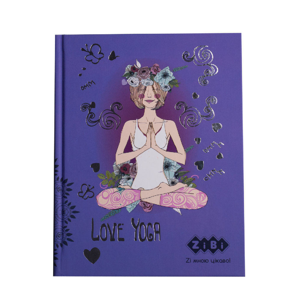 Блокнот А5 64 арк "Yoga", тв. обкл., мат. лам.+лак, фіолетовий ZB.12750-07
