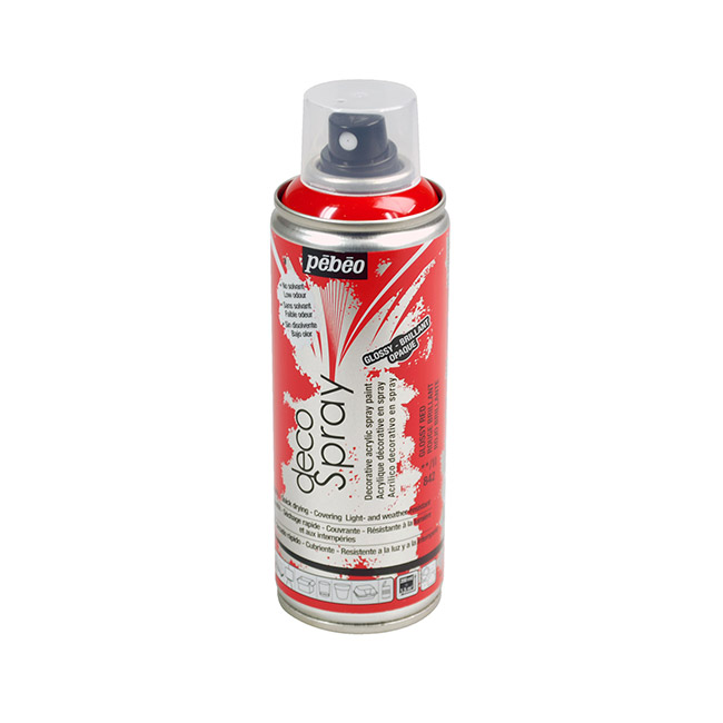 Фарба-спрей акрилова глянсова DecoSpray 200 мл, червоний, 842 ТМ "Pebeo"