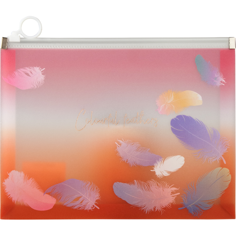 Папка на блискавці А5+, zip-lock, Colourful Feather 04, 1462-94-A