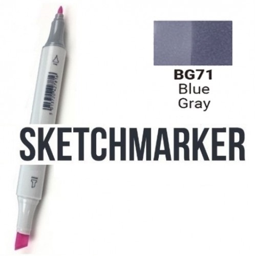Маркер SKETCHMARKER, 2 пера: долото и тонкое, Blue Gray - Сине-серый, SM-BG71 3